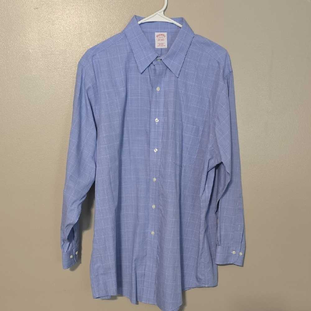 Brooks Brothers Casual‎ Button Down Shirt Blue Mens Size 17 2/3